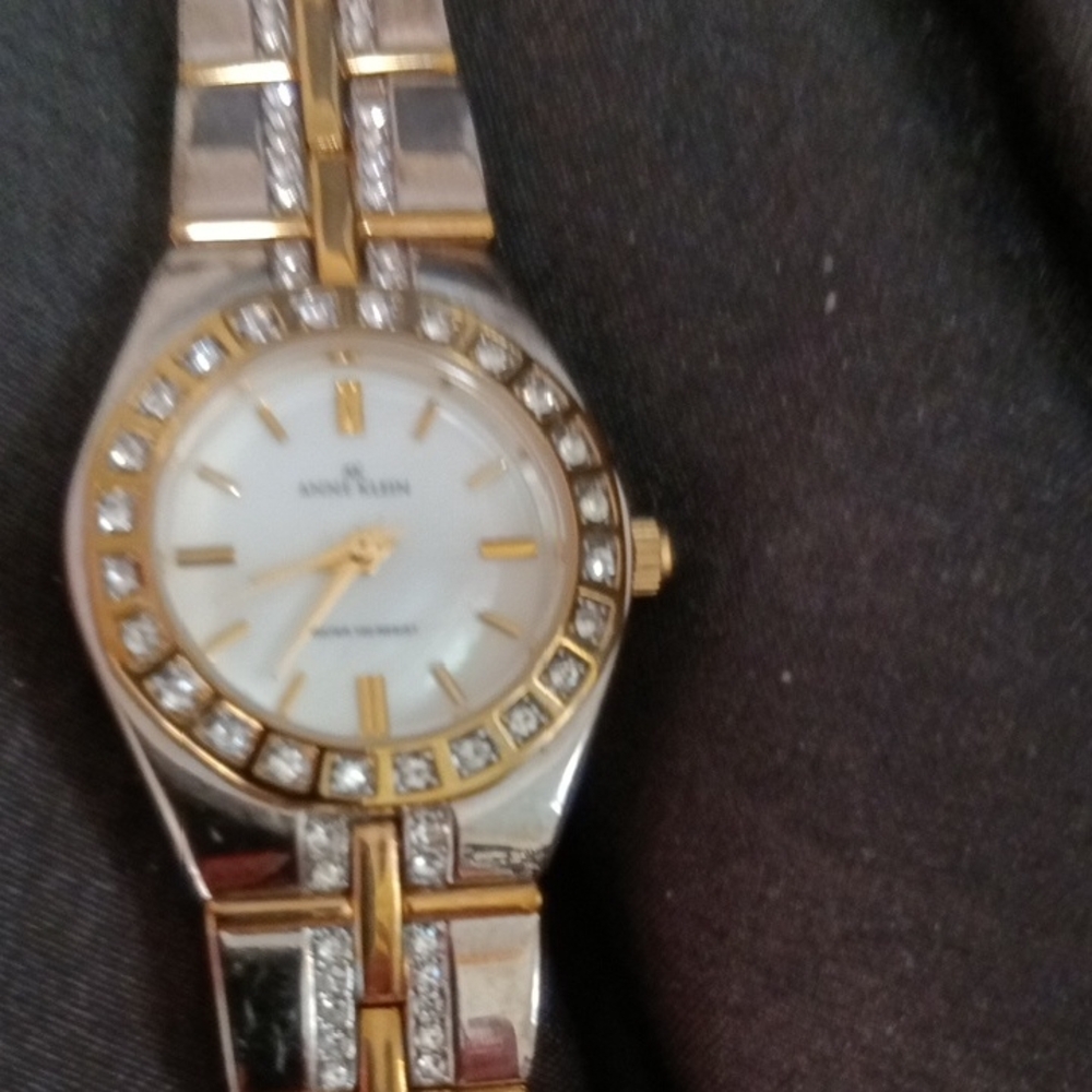 Anne Klein Two-Tone Gold and Silver Watch